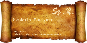 Szekula Mariann névjegykártya
