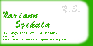 mariann szekula business card